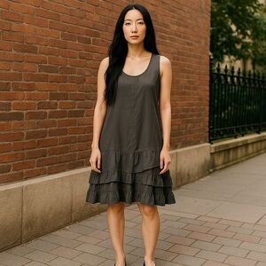 Gap Silk T Back Ruffled Zip Up Dress Fully Lined Women’s Size Small